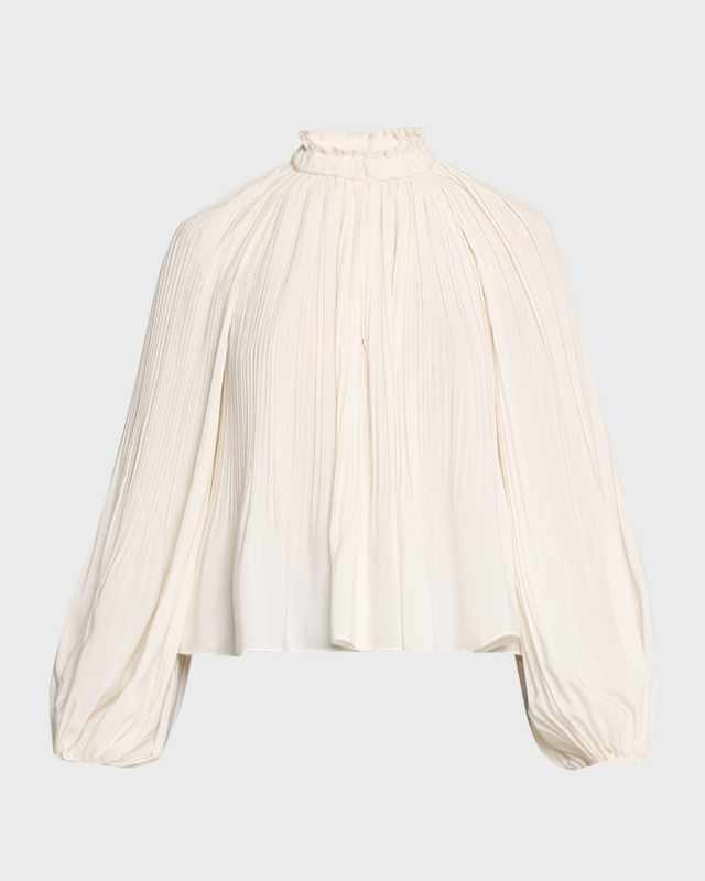 Walker Pleated Long-Sleeve Top